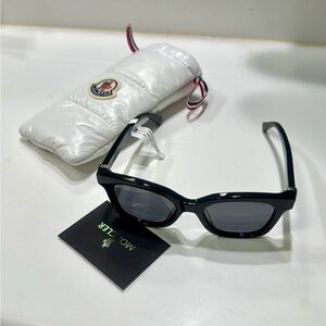 Moncler White Pouch with Black Sunglasses